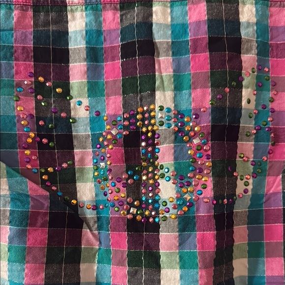 One Step Ahead Pink and Blue Button Down Shirt - Picture 4 of 4